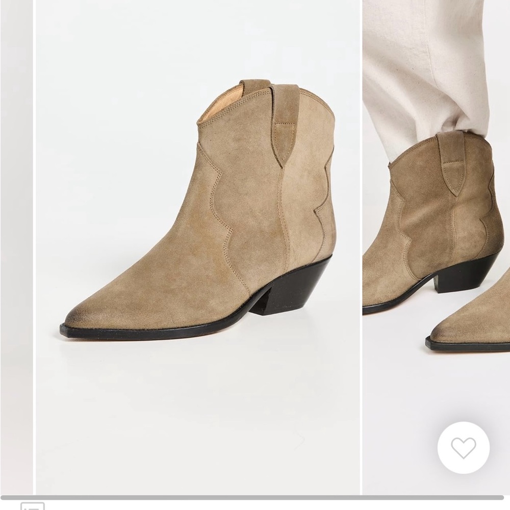 Isabel Marant Beige Suede Ankle Booties